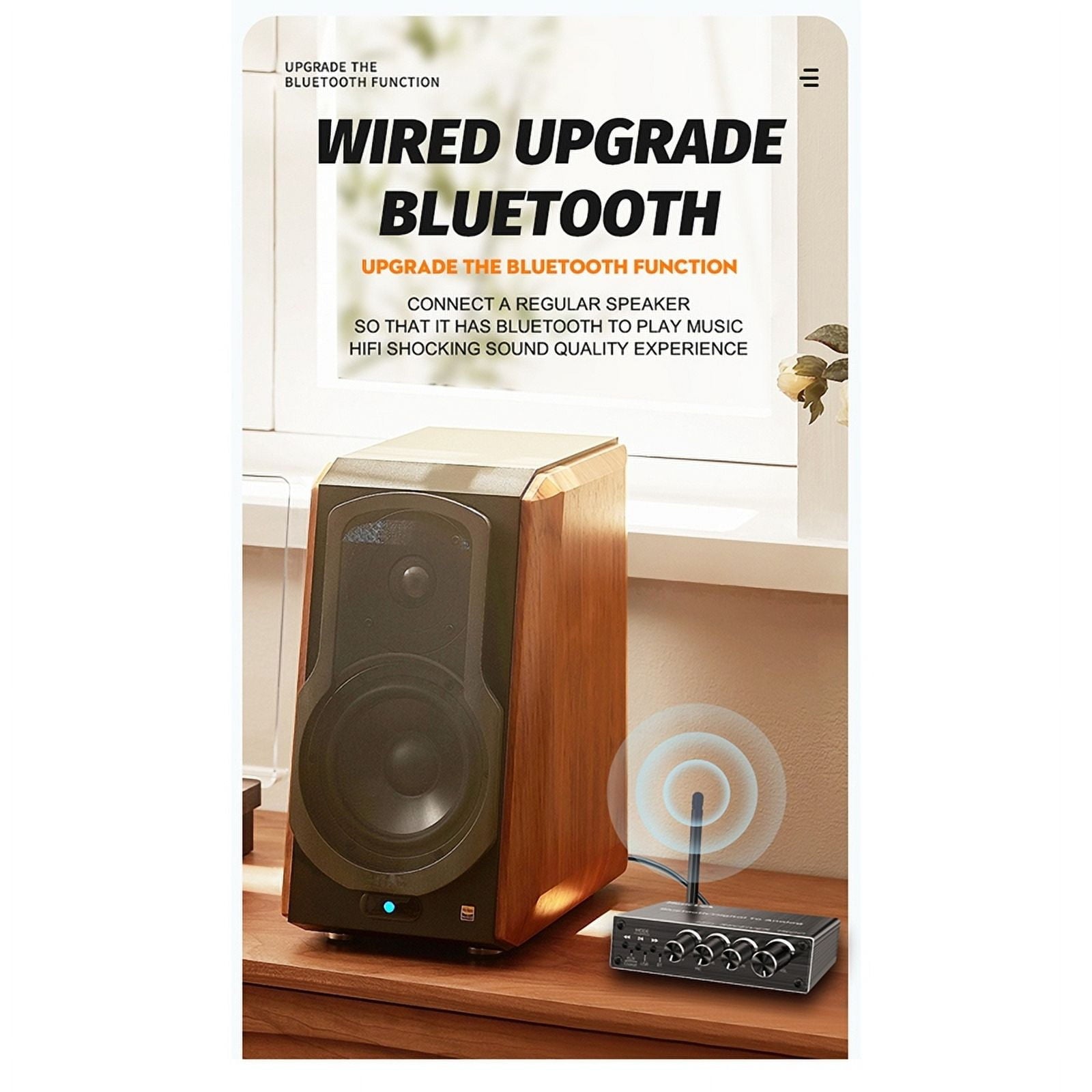 Bluetooth 5.3 Audio Receiver Digital to Analog Converter 3.5mm AUX/Coaxial/USB U-Disk Karaoke Wireless Adapter