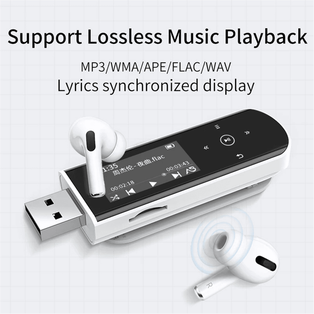 X69 USB MP3 Player Bluetooth Music Player Mini Sport Clip Pedometer Support FM Recorder E-Book (NO TF Card)