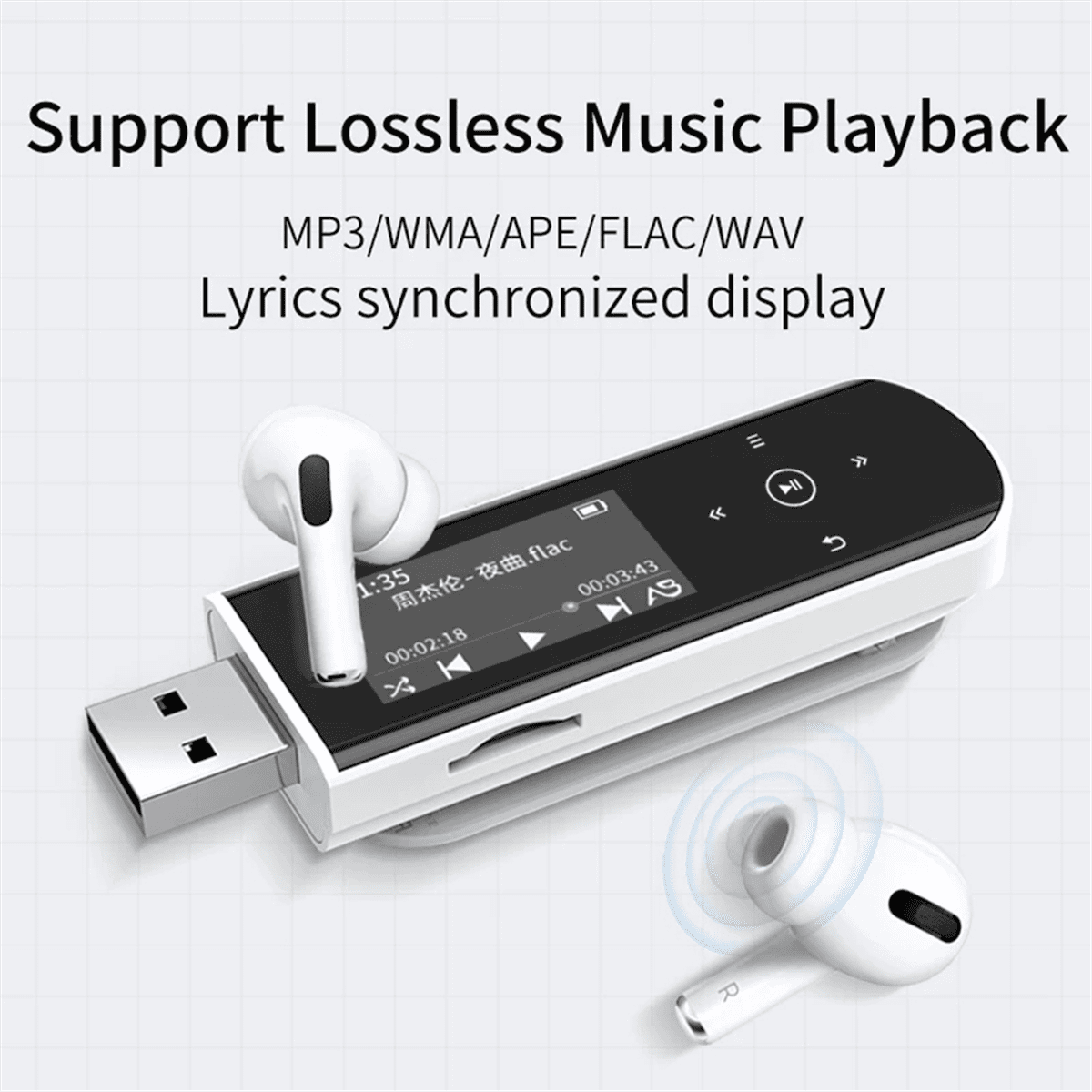 X69 USB MP3 Player Bluetooth Music Player Mini Sport Clip Pedometer Support FM Recorder E-Book (NO TF Card)