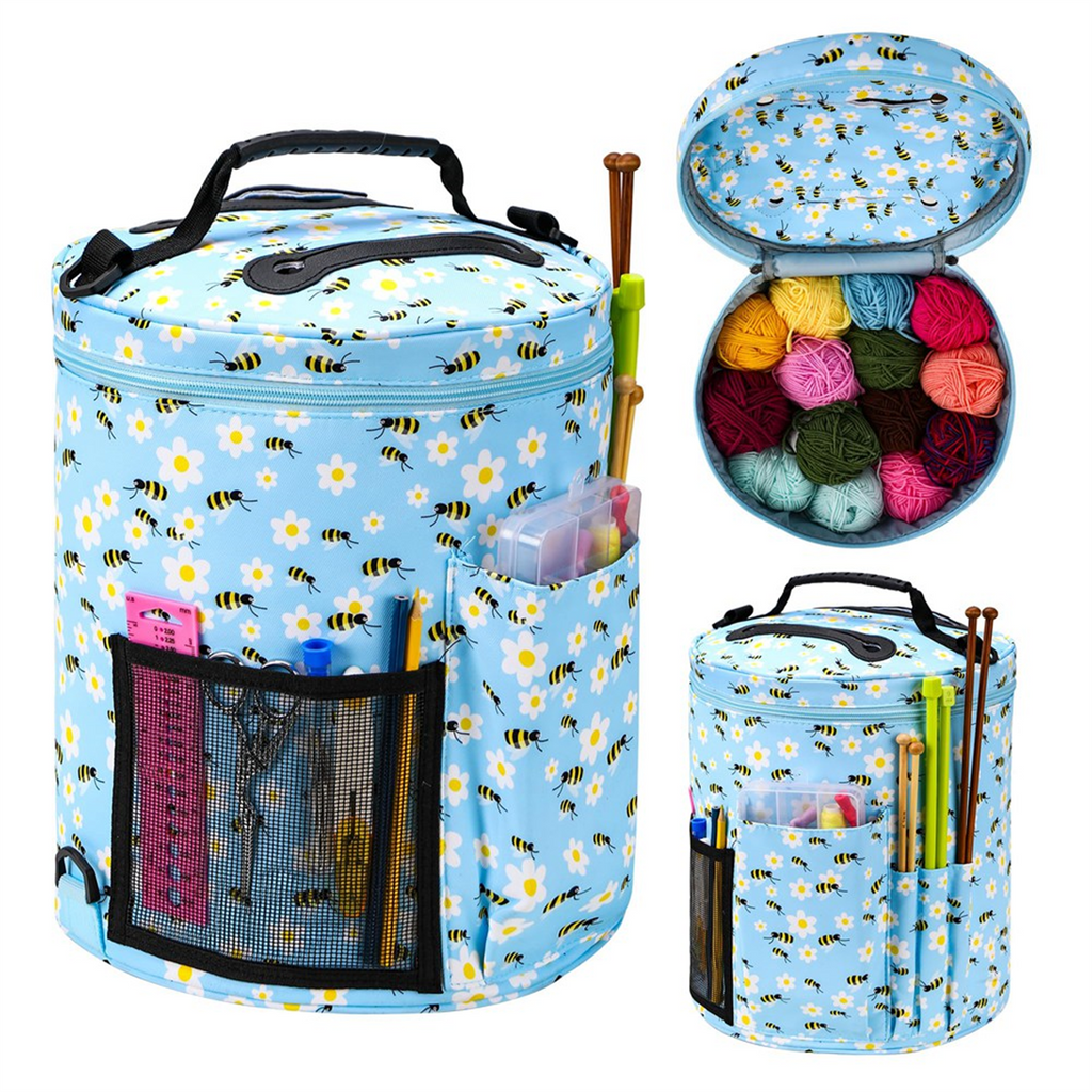 Crochet Bag-Knitting Bag Yarn Storage Organizer-Yarn Bag and Crochet Tote,Yarn Holder for Crocheting,Crochet Accessories