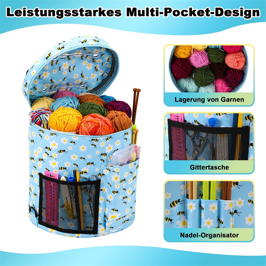 Crochet Bag-Knitting Bag Yarn Storage Organizer-Yarn Bag and Crochet Tote,Yarn Holder for Crocheting,Crochet Accessories