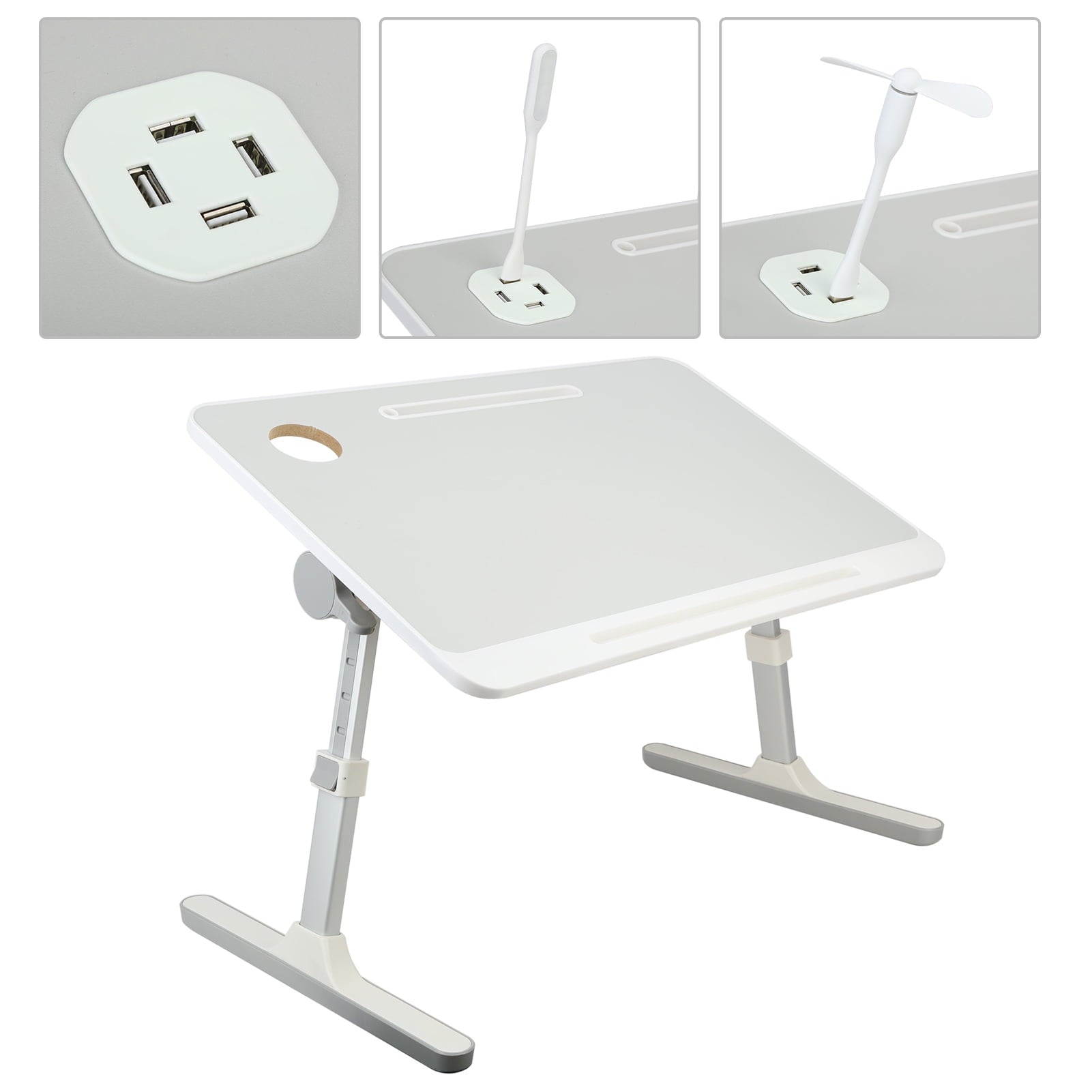 Baellsa Adjustable Height &amp; Angle Laptop Bed Tray Table, Foldable Portable Lap Desk for Sofa Couch