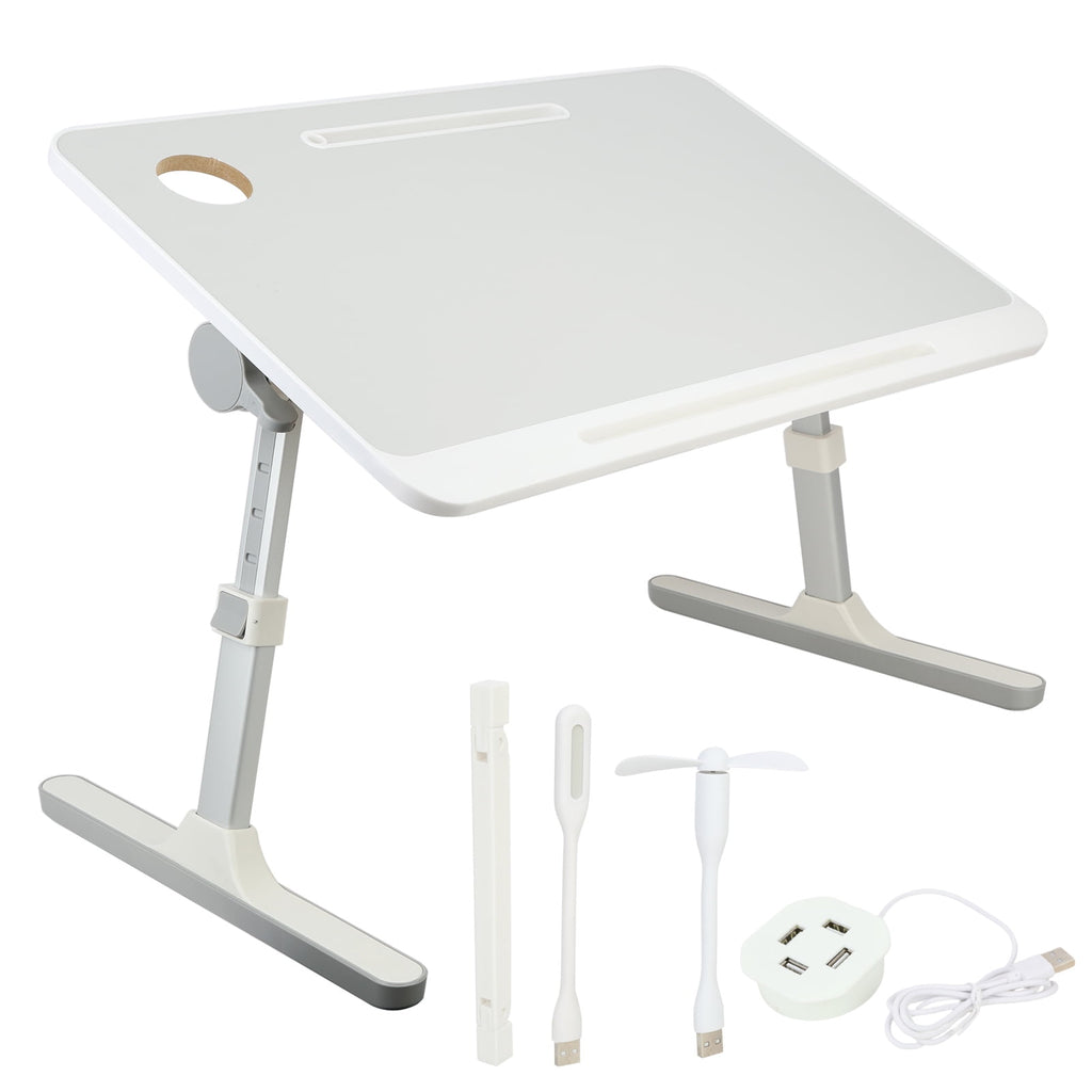 Baellsa Adjustable Height &amp; Angle Laptop Bed Tray Table, Foldable Portable Lap Desk for Sofa Couch