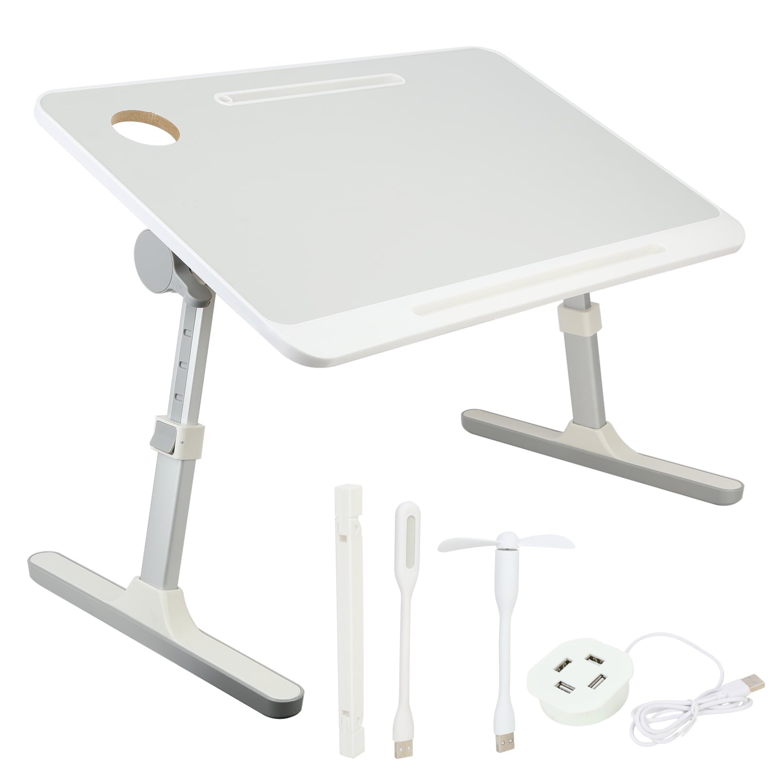 Baellsa Adjustable Height &amp; Angle Laptop Bed Tray Table, Foldable Portable Lap Desk for Sofa Couch