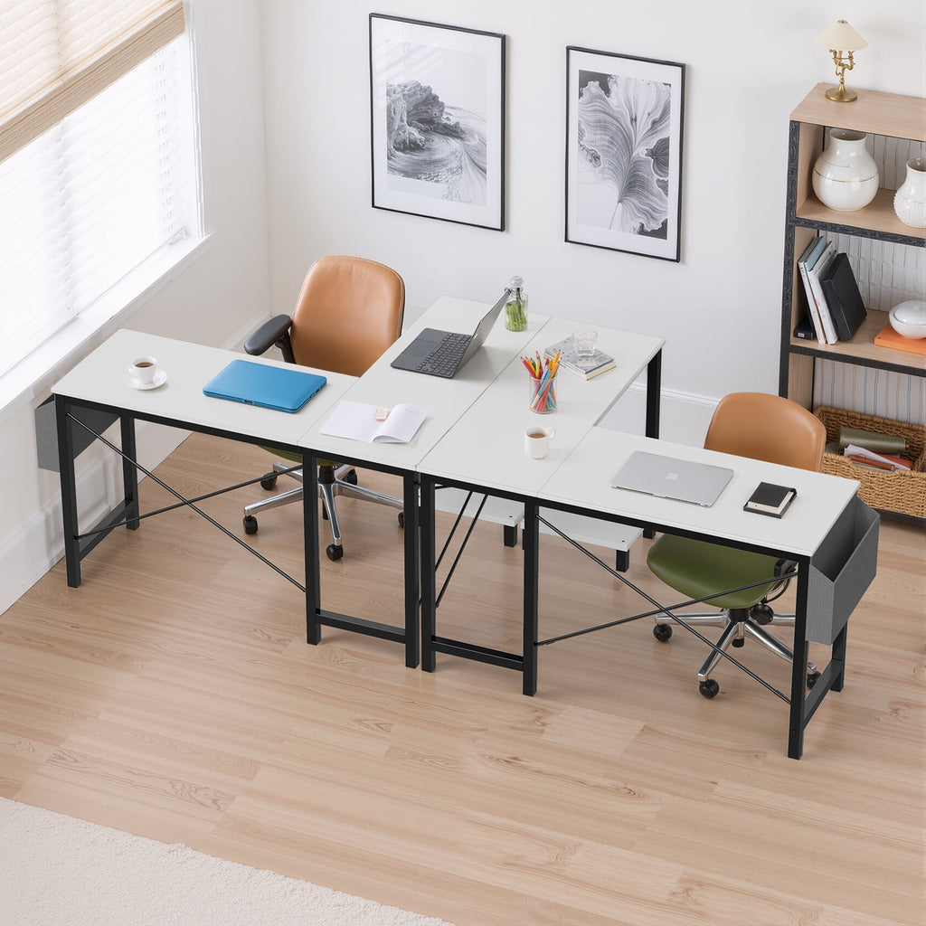 Atilioo L Shaped Gaming Desk, 50 Inch Reversible Computer Corner Desk, PC Battle Station Workstation for Home Office with Side Bag &amp; CPU Stand, Black