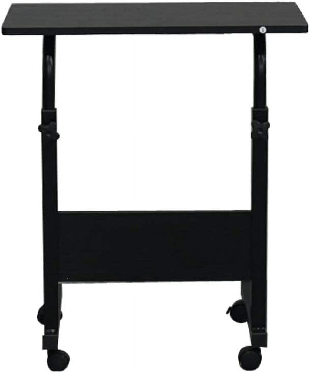 FCH Portable Computer Workstation, Standing Desk Adjustable Height, Small Computer Desk w/Rolling, Sit Stand Laptop Desk TV Tray for Bed Sofa Hospital Reading Eating, Black, 23.6"