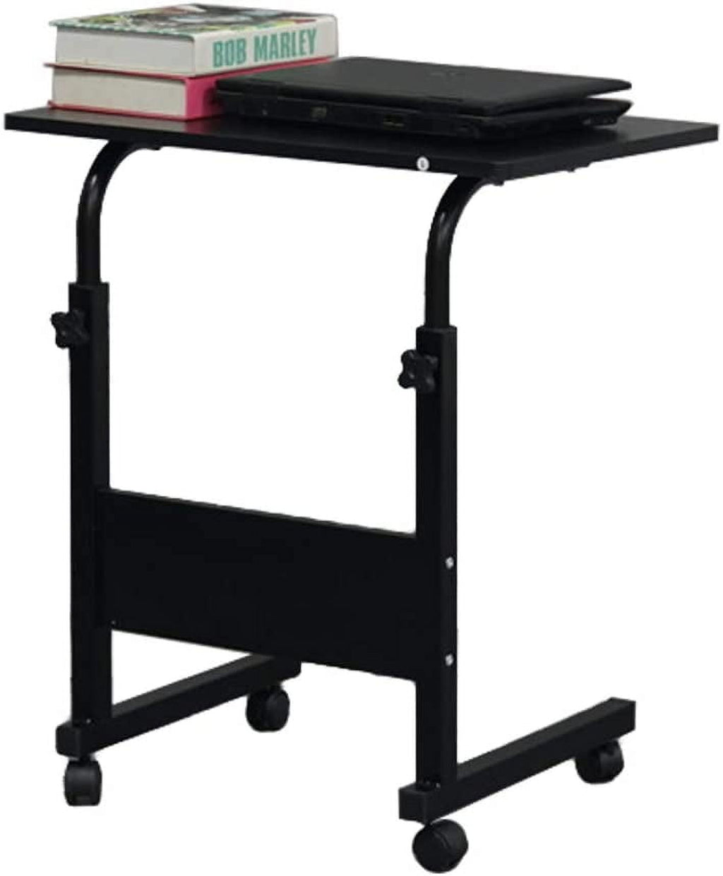 FCH Portable Computer Workstation, Standing Desk Adjustable Height, Small Computer Desk w/Rolling, Sit Stand Laptop Desk TV Tray for Bed Sofa Hospital Reading Eating, Black, 23.6"