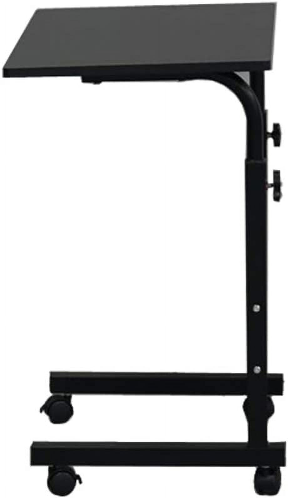 FCH Portable Computer Workstation, Standing Desk Adjustable Height, Small Computer Desk w/Rolling, Sit Stand Laptop Desk TV Tray for Bed Sofa Hospital Reading Eating, Black, 23.6"