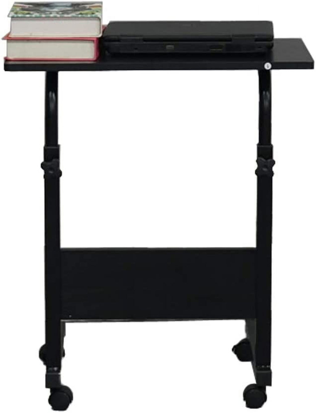 FCH Portable Computer Workstation, Standing Desk Adjustable Height, Small Computer Desk w/Rolling, Sit Stand Laptop Desk TV Tray for Bed Sofa Hospital Reading Eating, Black, 23.6"