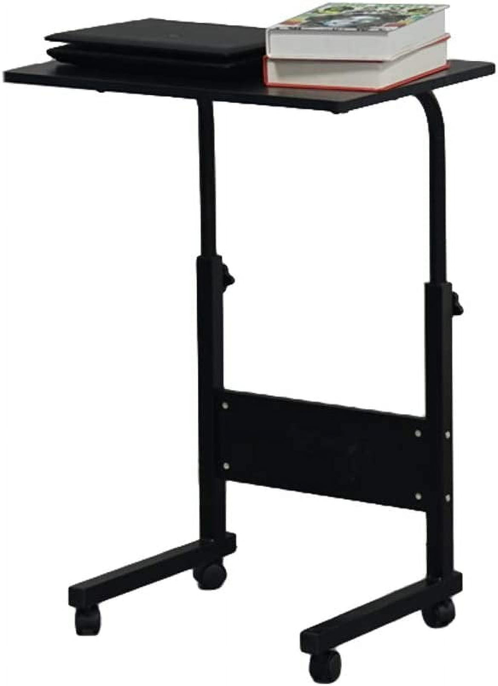 FCH Portable Computer Workstation, Standing Desk Adjustable Height, Small Computer Desk w/Rolling, Sit Stand Laptop Desk TV Tray for Bed Sofa Hospital Reading Eating, Black, 23.6"