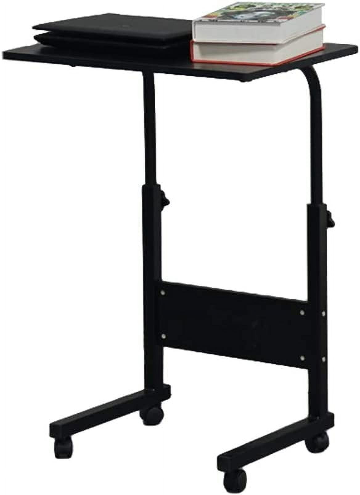 FCH Portable Computer Workstation, Standing Desk Adjustable Height, Small Computer Desk w/Rolling, Sit Stand Laptop Desk TV Tray for Bed Sofa Hospital Reading Eating, Black, 23.6"