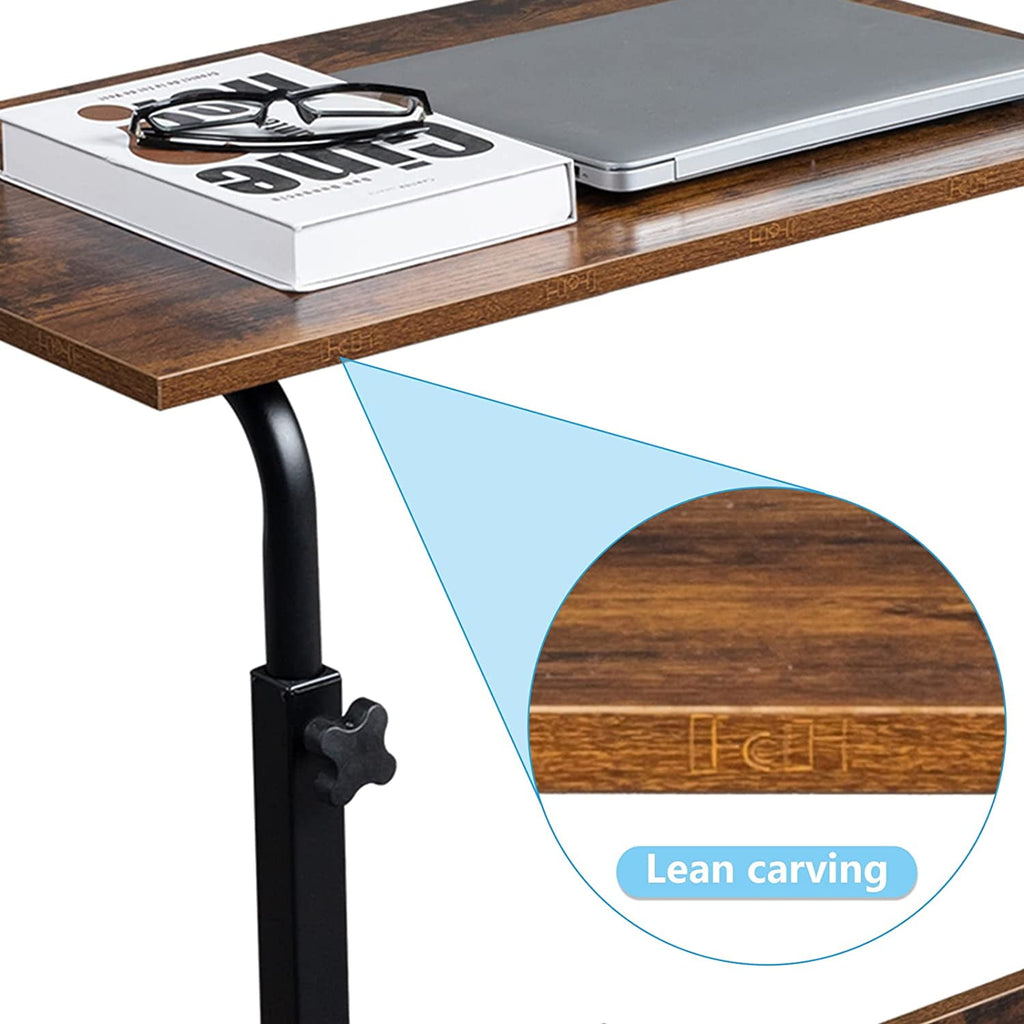 FCH Portable Computer Workstation, Standing Desk Adjustable Height, Small Computer Desk w/Rolling, Sit Stand Laptop Desk TV Tray for Bed Sofa Hospital Reading Eating, Black, 23.6"