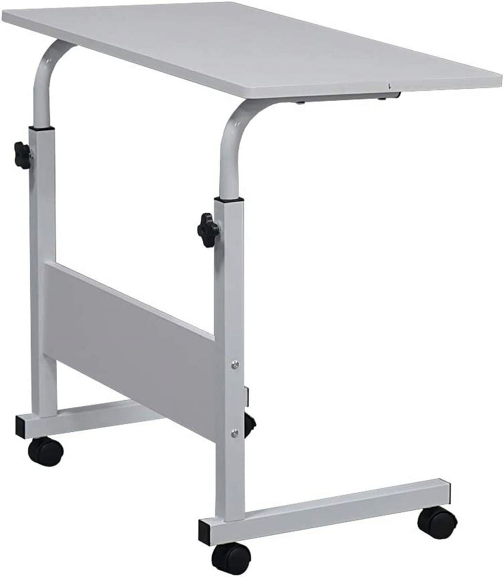 FCH Portable Computer Workstation, Standing Desk Adjustable Height, Small Computer Desk w/Rolling, Sit Stand Laptop Desk TV Tray for Bed Sofa Hospital Reading Eating, Black, 23.6"