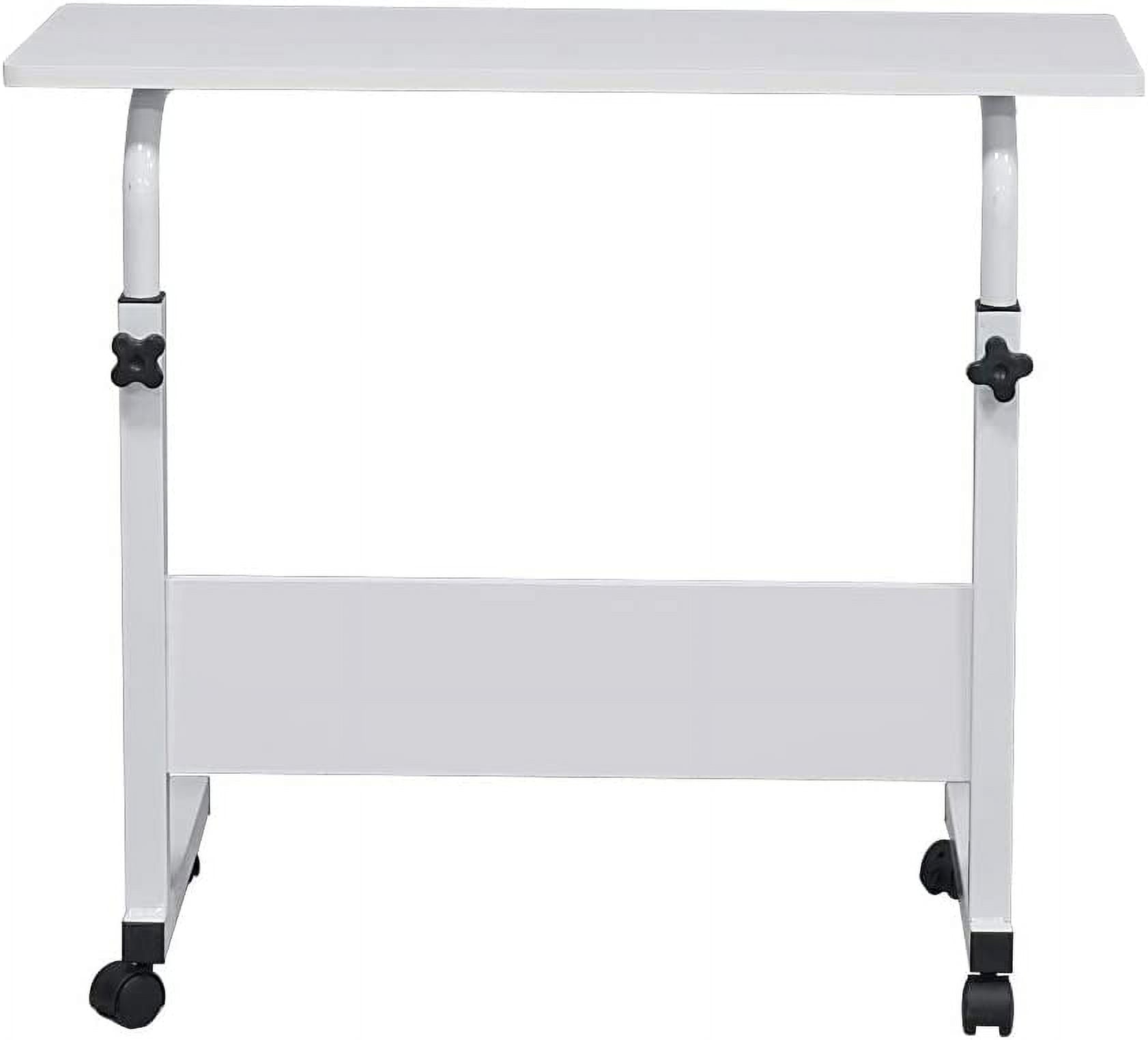 FCH Portable Computer Workstation, Standing Desk Adjustable Height, Small Computer Desk w/Rolling, Sit Stand Laptop Desk TV Tray for Bed Sofa Hospital Reading Eating, Black, 23.6"