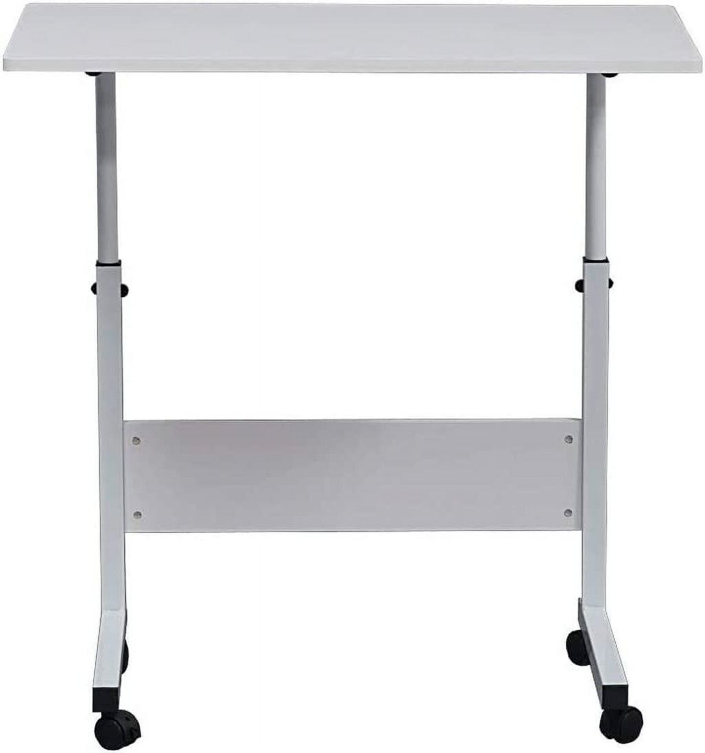 FCH Portable Computer Workstation, Standing Desk Adjustable Height, Small Computer Desk w/Rolling, Sit Stand Laptop Desk TV Tray for Bed Sofa Hospital Reading Eating, Black, 23.6"