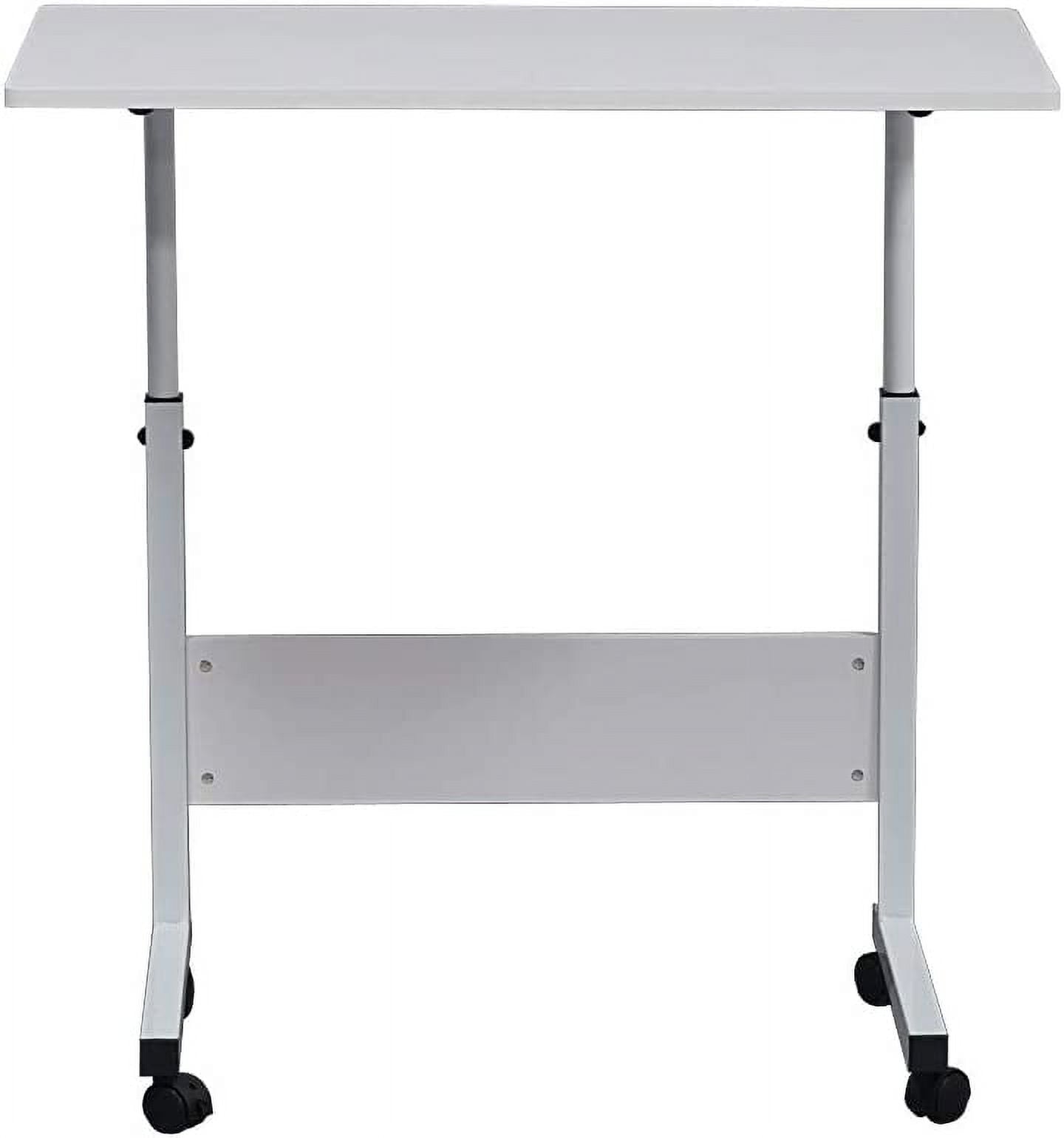 FCH Portable Computer Workstation, Standing Desk Adjustable Height, Small Computer Desk w/Rolling, Sit Stand Laptop Desk TV Tray for Bed Sofa Hospital Reading Eating, Black, 23.6"