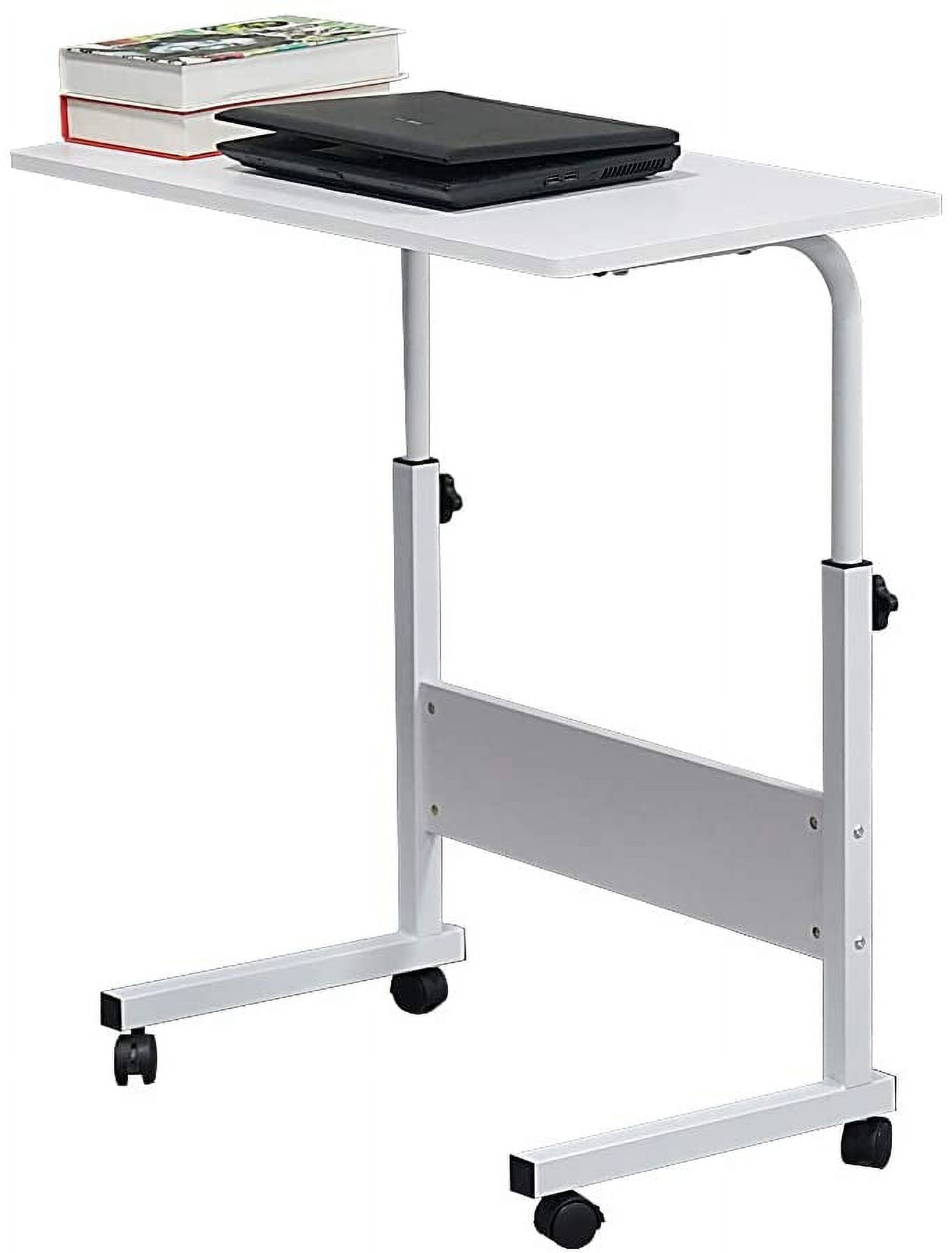 FCH Portable Computer Workstation, Standing Desk Adjustable Height, Small Computer Desk w/Rolling, Sit Stand Laptop Desk TV Tray for Bed Sofa Hospital Reading Eating, Black, 23.6"