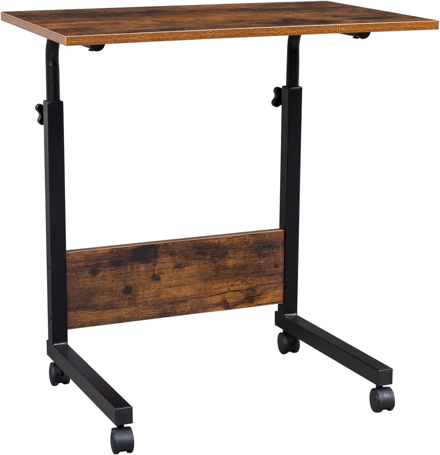 FCH Portable Computer Workstation, Standing Desk Adjustable Height, Small Computer Desk w/Rolling, Sit Stand Laptop Desk TV Tray for Bed Sofa Hospital Reading Eating, Black, 23.6"