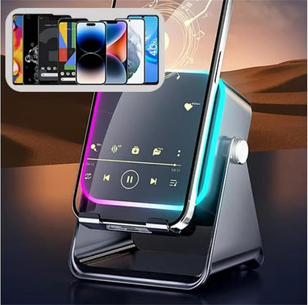 Wireless Induction Audio Speaker Stand, Wireless Induction Bluetooth Speaker, 5-in-1 Phone Stand, Wireless Speakers for Smart Phone
