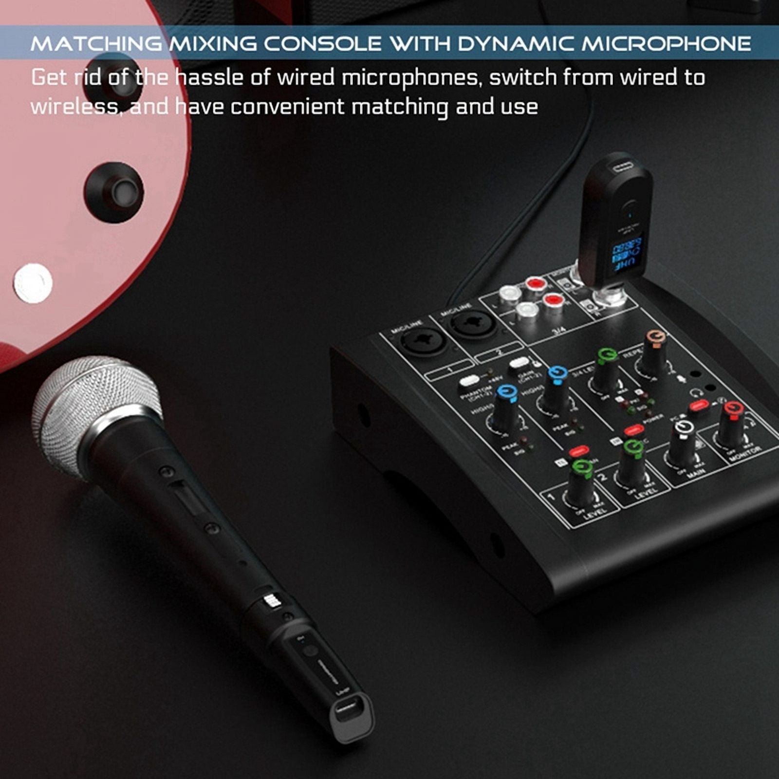 3X Wireless Audio Transmission Receiver and Transmitter System Professional Wireless Guitar XLR Transmitter and Receiver