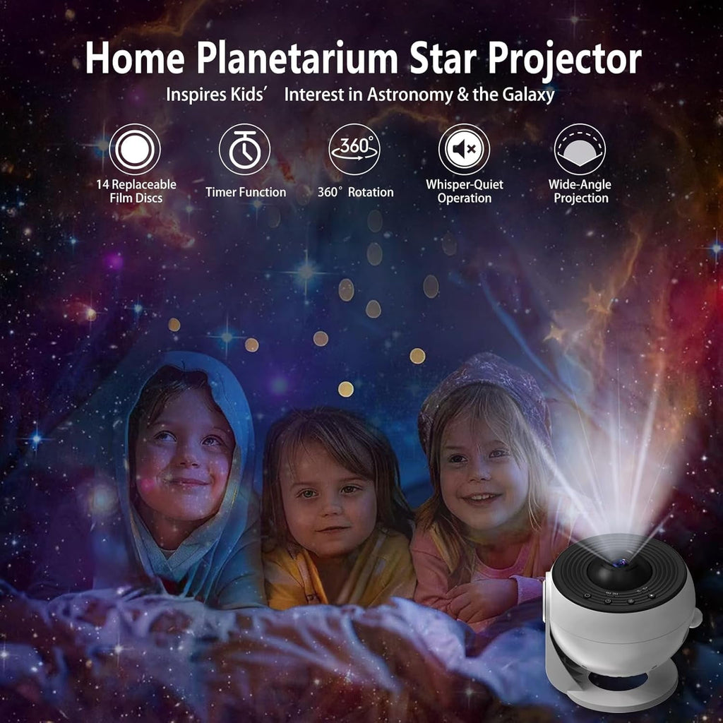 Upgrade Galaxy Projector for Bedroom, Home Planetarium Projector Lamp,LED Space Galaxy Lamp, Room Decor for Kids Adults with 13 Planet Discs, Moon/Nebula/Night Light Star Projector with Timer