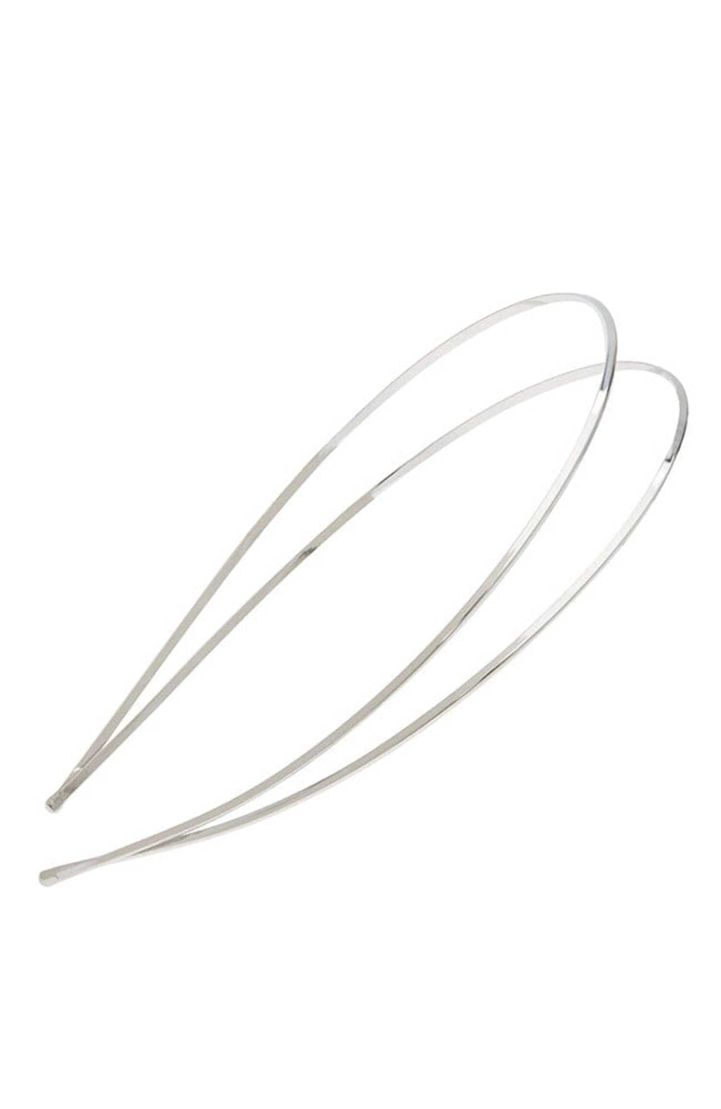 L. Erickson Thin Metal Double Headband - Silver