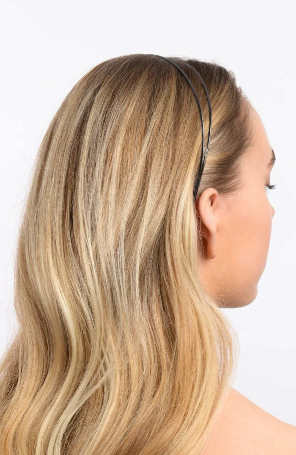 L. Erickson Thin Metal Double Headband - Silver