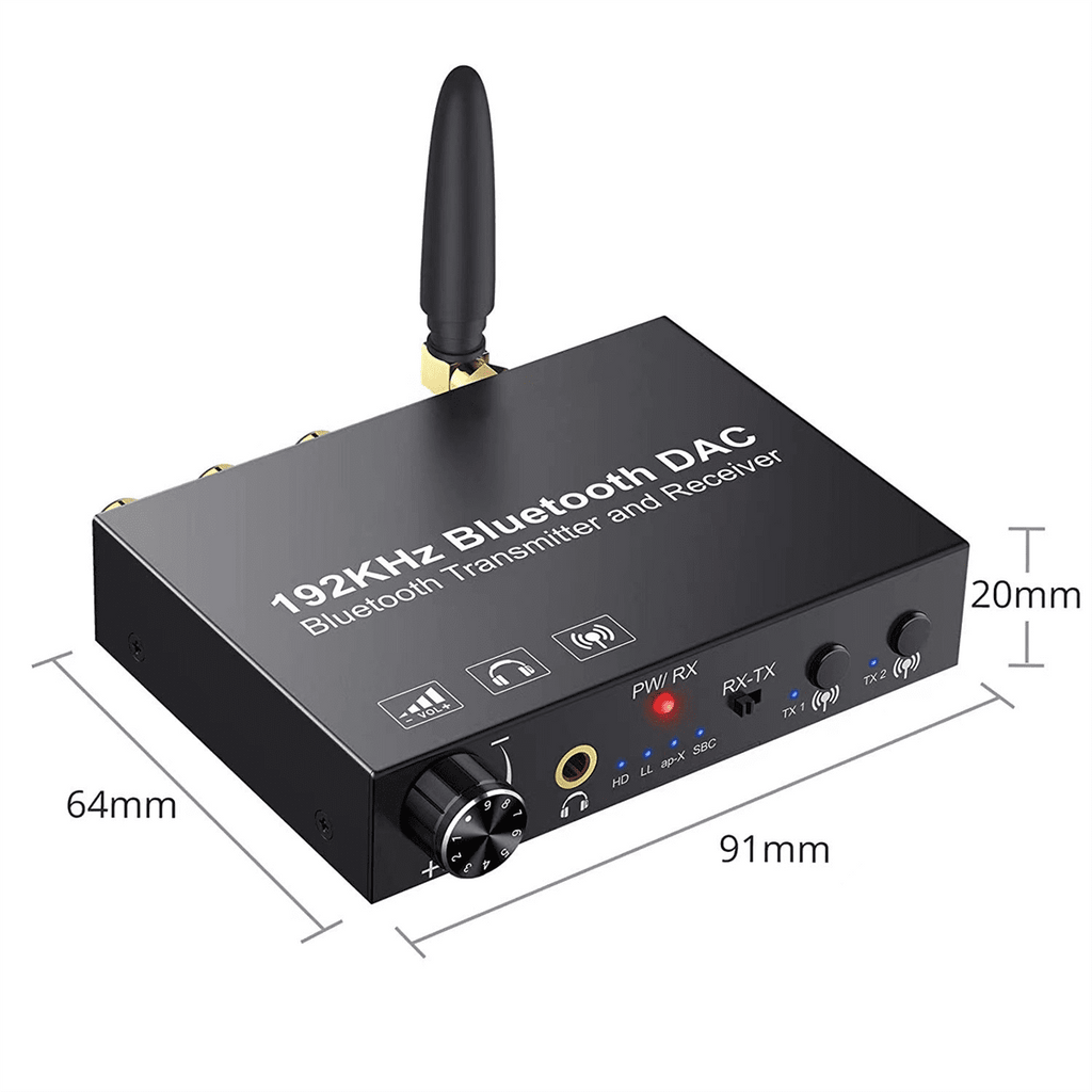 192KHz Bluetooth Converter Wireless Audio Transmitter Receiver Digital Optical Coaxial to Analog Adapter for TV