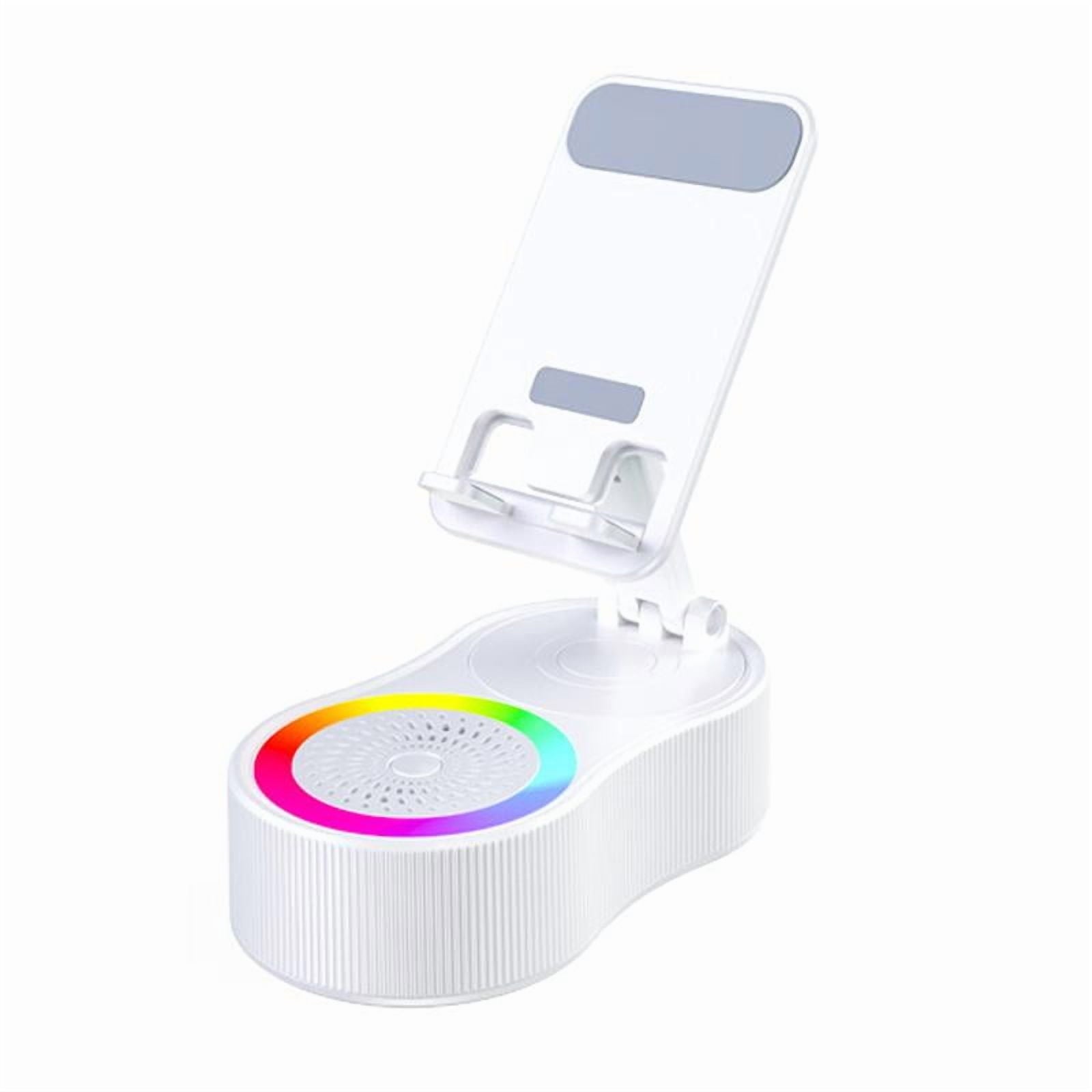 Wireless InductionAudio Bluetooth Speaker 5in1 Phone Holder Emergency Rechargeable (3000mAh) with Colorful Ambient Light 300° Foldable for Tablet iPhone Android phone holder speaker