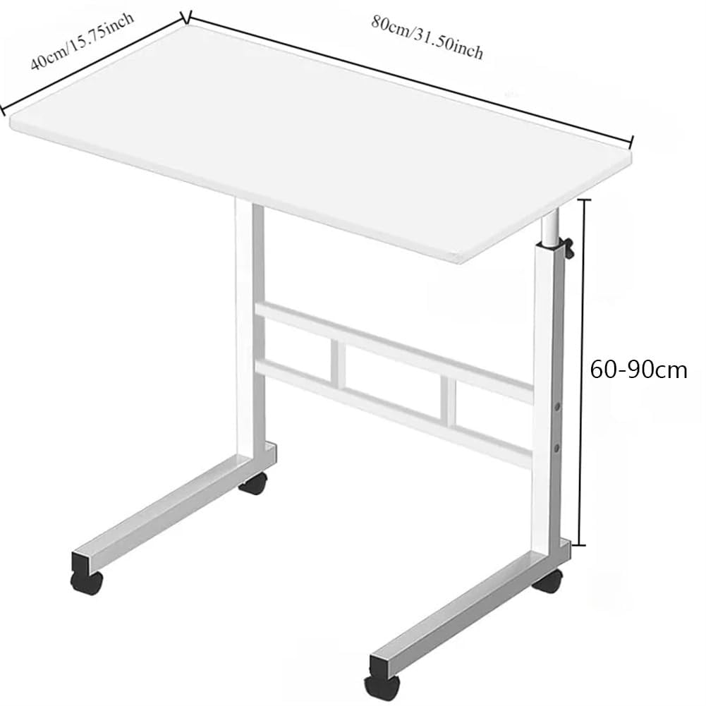 32" Small Standing Desk with Wheels,Mobile Stand Up Desks Adjustable Height Portable Laptop Standing Table, Small Computer Desk Rolling Desk for Home Office Study Bedroom,Height 23"-36"