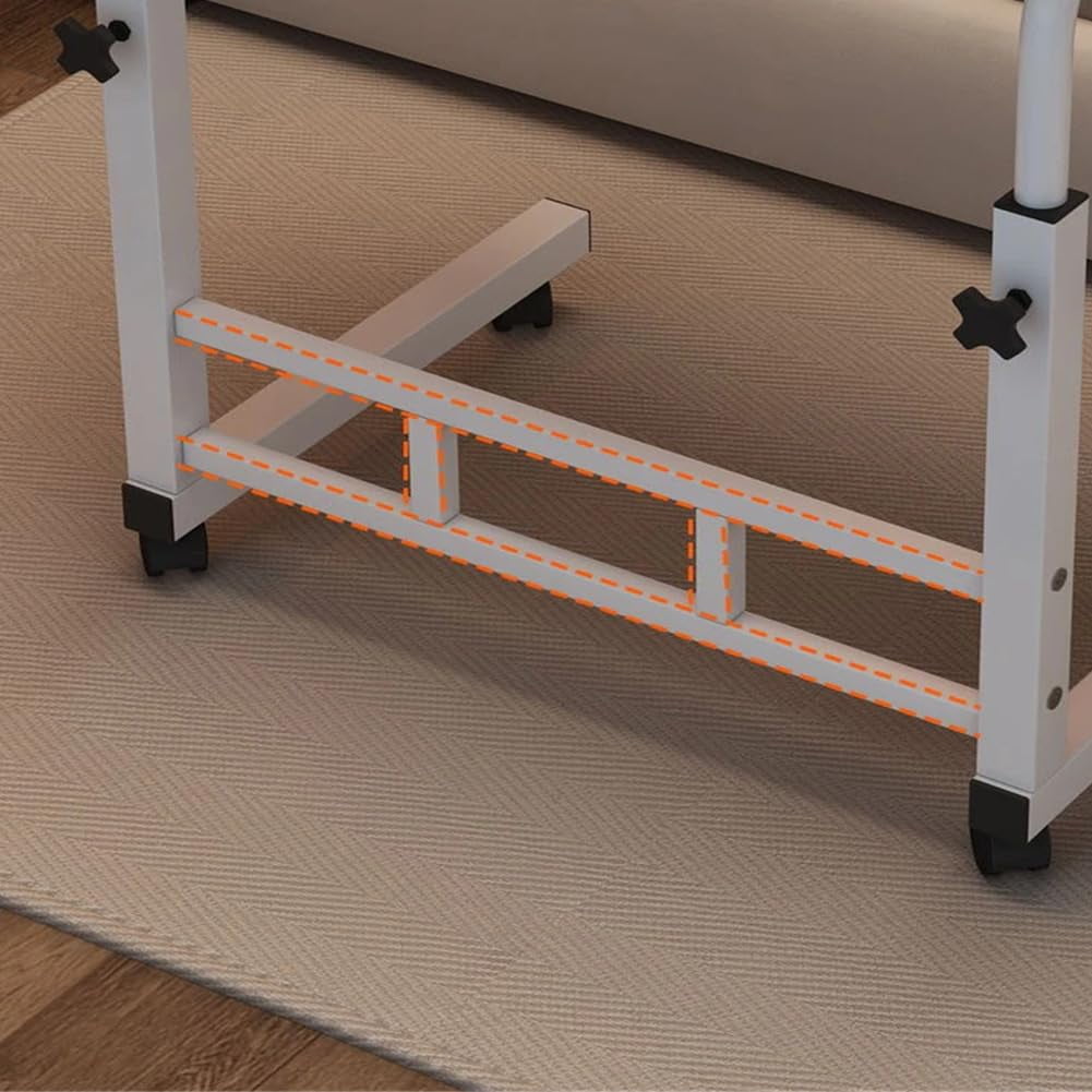 32" Small Standing Desk with Wheels,Mobile Stand Up Desks Adjustable Height Portable Laptop Standing Table, Small Computer Desk Rolling Desk for Home Office Study Bedroom,Height 23"-36"