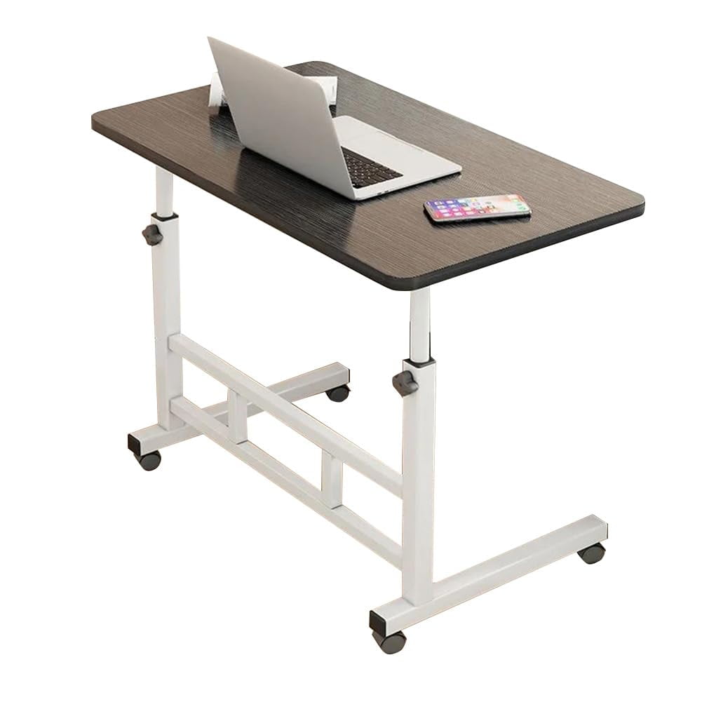 32" Small Standing Desk with Wheels,Mobile Stand Up Desks Adjustable Height Portable Laptop Standing Table, Small Computer Desk Rolling Desk for Home Office Study Bedroom,Height 23"-36"
