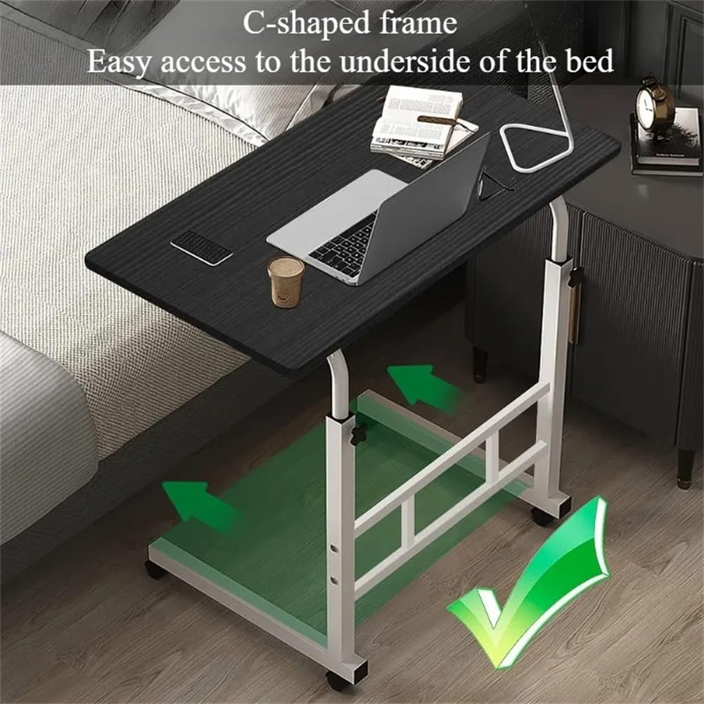 32" Small Standing Desk with Wheels,Mobile Stand Up Desks Adjustable Height Portable Laptop Standing Table, Small Computer Desk Rolling Desk for Home Office Study Bedroom,Height 23"-36"