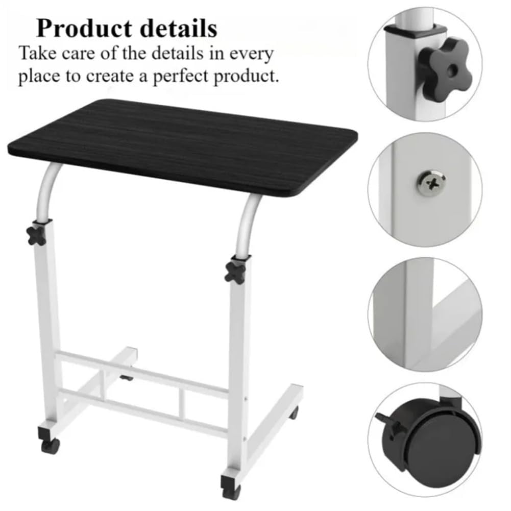 32" Small Standing Desk with Wheels,Mobile Stand Up Desks Adjustable Height Portable Laptop Standing Table, Small Computer Desk Rolling Desk for Home Office Study Bedroom,Height 23"-36"