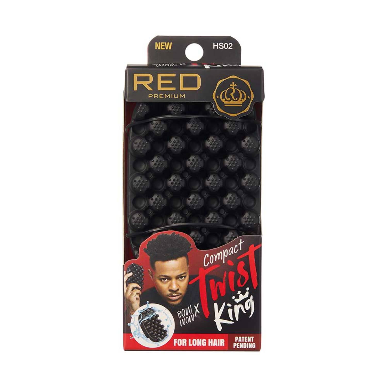 RED by Kiss Premium Bow Wow X Twist King Brush for Black Men Afro 4C Curl Hair, Durable Washable  Sponge Racket for Barbers and Daily Use, Ideal for Curly, Coiled, 4C Hair